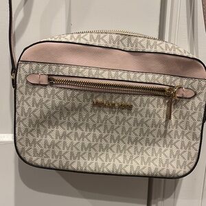 Michael Kors Pink and Cream Crossbody Bag